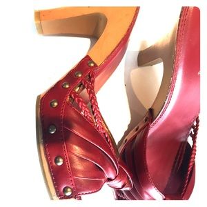 Candie’s red 3 inch sandal